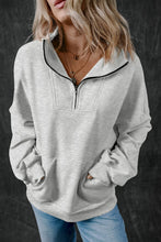 Load image into Gallery viewer, Half Zip Long Sleeve Sweatshirt