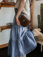 Load image into Gallery viewer, Tiered Button-Fly Denim Skirt