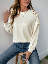 Load image into Gallery viewer, Perfee Cutout Round Neck Long Sleeve Sweatshirt