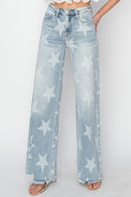 Load image into Gallery viewer, RISEN Full Size Raw Hem Star Wide Leg Jeans