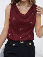 Load image into Gallery viewer, Sequin Cowl Neck Tank