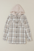 Load image into Gallery viewer, Plaid Removable Hood Button Up Shacket