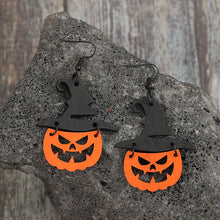 Load image into Gallery viewer, Wooden Pumpkin Shape Earrings