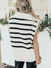 Load image into Gallery viewer, Striped Half Zip Sweater Vest