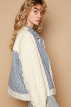 Load image into Gallery viewer, POL Floral Patchwork Zip Up Long Sleeve Jacket