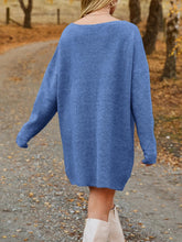 Load image into Gallery viewer, V-Neck Dropped Shoulder Sweater Dress