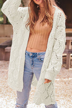 Load image into Gallery viewer, Openwork Open Front Long Sleeve Cardigan