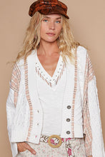 Load image into Gallery viewer, POL Cable-Knit Plaid V-Neck Button Up Cardigan