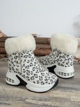 Load image into Gallery viewer, Side Zipper Leopard Platform Boots