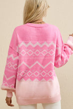 Load image into Gallery viewer, Geometric Drop Shoulder Long Sleeve Sweater