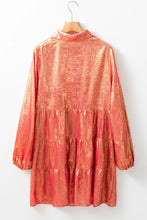 Load image into Gallery viewer, Metallic Sheen Long Sleeve Mini Dress