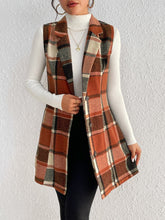 Load image into Gallery viewer, Plaid Button Up Vest Coat