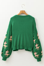 Load image into Gallery viewer, Reindeer Round Neck Drop Shoulder Sweater