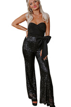 Load image into Gallery viewer, Bow Sequin Wide Leg Jumpsuit