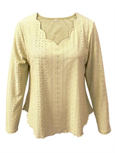 Load image into Gallery viewer, Eyelet Long Sleeve Blouse