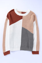 Load image into Gallery viewer, Color Block Drop Shoulder Long Sleeve Sweater