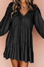 Load image into Gallery viewer, V-Neck Three-Quarter Sleeve Denim Dress