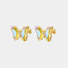 Load image into Gallery viewer, Gold-Plated Butterfly Stud Earrings