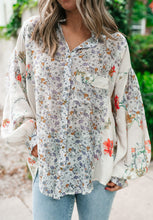 Load image into Gallery viewer, Floral Collared Neck Long Sleeve Shirt