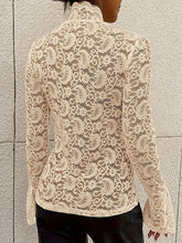 Load image into Gallery viewer, Mock Neck Long Sleeve Lace Top