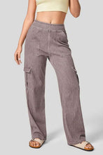 Load image into Gallery viewer, High Waist Straight Leg Cargo Jeans