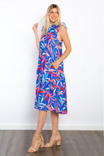 Load image into Gallery viewer, Be Stage Print Ruffled Midi Dress with Pockets