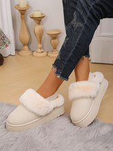 Load image into Gallery viewer, Faux Fur Round Toe Platform Slippers