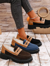 Load image into Gallery viewer, Contrast Suede Platform Loafers