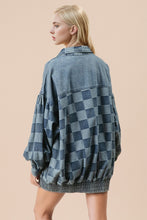 Load image into Gallery viewer, Double Take Checkered Button Up Denim Jacket