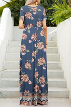 Load image into Gallery viewer, Printed Round Neck Short Sleeve Maxi Dress