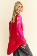 Load image into Gallery viewer, Davi &amp; Dani Openwork Contrast Open Front Cardigan