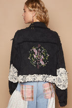 Load image into Gallery viewer, POL Crochet Patch Embroidered Button Up Jacket