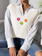 Load image into Gallery viewer, Flower V-Neck Sweater Vest