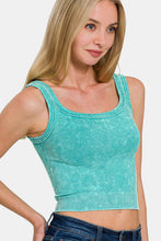 Load image into Gallery viewer, Zenana Washed Ribbed Scoop Neck Wide Strap Tank