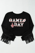 Load image into Gallery viewer, GAME DAY Fringe Long Sleeve Sweatshirt