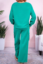 Load image into Gallery viewer, Full Size Round Neck Long Sleeve Top and Drawstring Pants Set