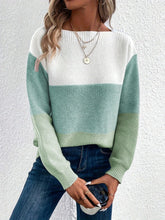 Load image into Gallery viewer, Color Block Boat Neck Sweater