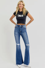 Load image into Gallery viewer, RISEN Full Size High Rise Distressed Raw Hem Flare Jeans