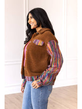 Load image into Gallery viewer, Brown Sherpa with Multi-Colored Sleeves