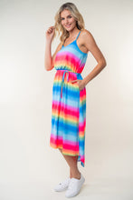 Load image into Gallery viewer, White Birch Full Size Ombre Striped Midi Cami Dress