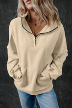 Load image into Gallery viewer, Half Zip Long Sleeve Sweatshirt