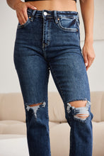 Load image into Gallery viewer, RFM Full Size Tummy Control Distressed High Waist Raw Hem Jeans