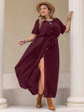 Load image into Gallery viewer, Plus Size Round Neck Half Sleeve Dress