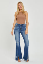 Load image into Gallery viewer, RISEN Full Size High Rise Front Slit Frayed Hem Flare Jeans