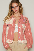 Load image into Gallery viewer, POL Crochet Patch Embroidered Button Up Jacket