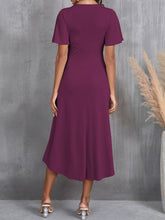 Load image into Gallery viewer, Round Neck Flutter Sleeve Midi Dress