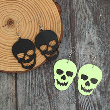 Load image into Gallery viewer, 2 Piece PU Leather Skull Dangle Earrings