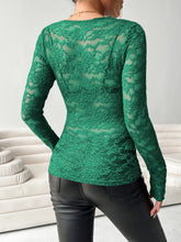 Load image into Gallery viewer, V-Neck Long Sleeve Lace Top