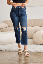 Load image into Gallery viewer, RFM Full Size Tummy Control Distressed High Waist Raw Hem Jeans