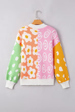 Load image into Gallery viewer, Flower &amp; Dotted Mixed Open Front Cardigan